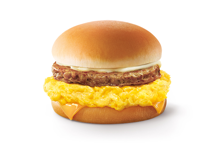 Scrambled Egg Burger with Sausage 