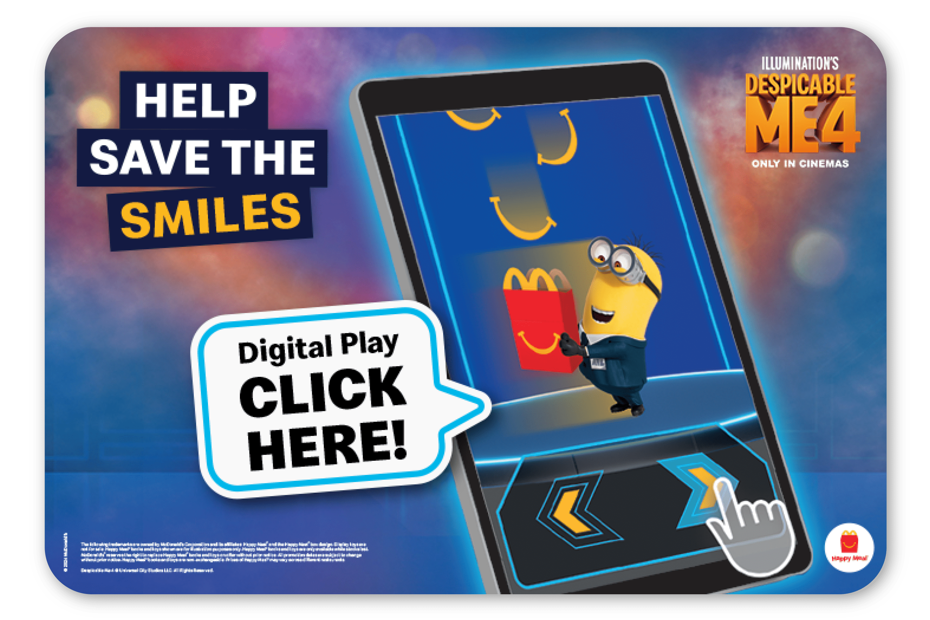 Enjoy Despicable Me 4 Digital Experience with every Happy Meal® Toy!