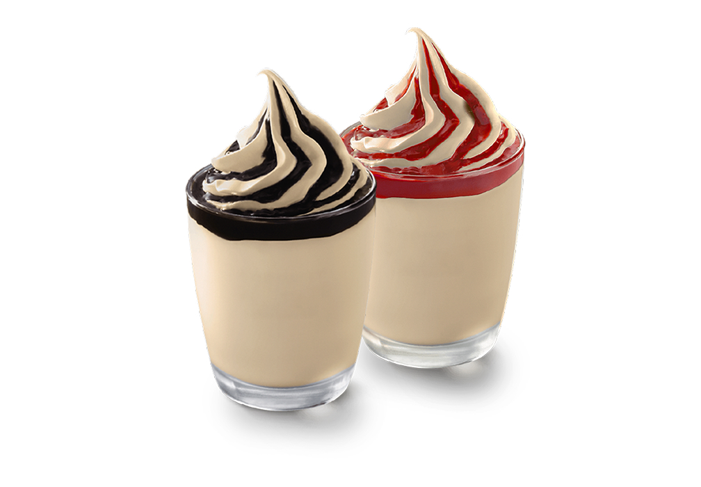 Chendol Hot Fudge Sundae and Chendol Strawberry Sundae